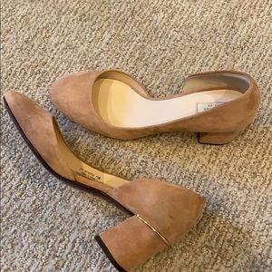 Cole Shawn Tan suede heels